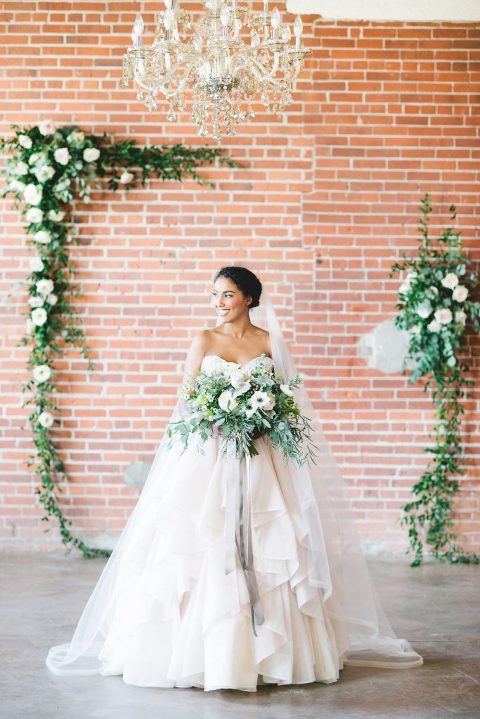 calgary wedding ceremony_industrial classic white blush green